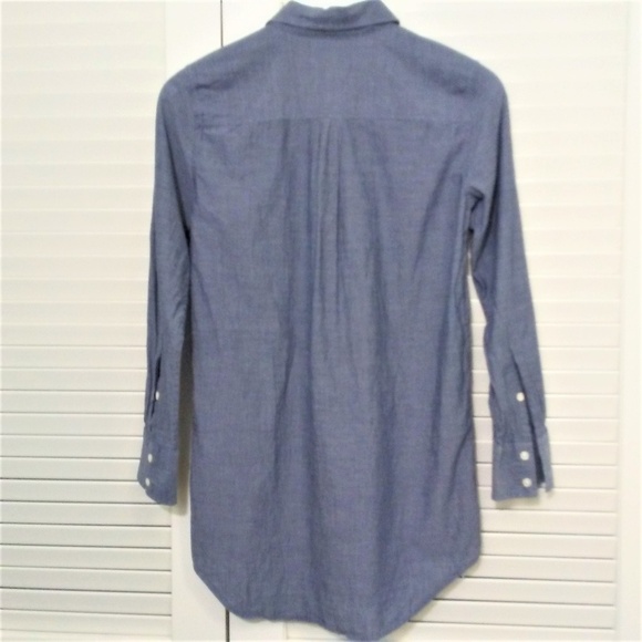J. Crew Chambray Roll Tab Tunic Shirt Size XXS - Picture 7 of 8